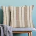 thumbnail image 2 of Brown Tan Outdoor Pillow Covers 18 x 18 Inch,Fall Boho Polka Dots Striped Decor Throw Pillows for Couch Bed,Geometric Farmhouse Decorative Pillowcase Linen Cushion Cover Set of 2, 2 of 6