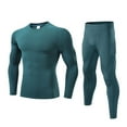 thumbnail image 2 of DeHolifer Mens Athletic Sets Compression Shirt UPF 50+ Long Sleeve Turtleneck Undershirts and Pants 2 Piece Outfits Sets Green S, 2 of 6
