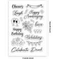 thumbnail image 2 of Celebrate Words Clear Stamps Happy Birthday Rubber Stamps Holiday Decorations Clear Stamps Transparent Silicone Stamps for Anniversary Wedding DIY Scrapbooking Crafts Decor Card Making, 2 of 9