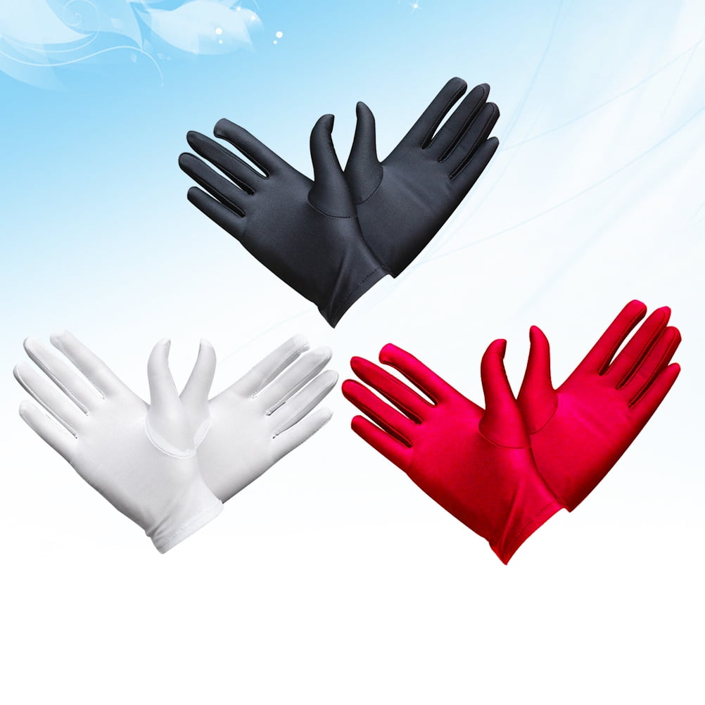 FRCOLOR 3 Pairs Elastic Spandex Gloves Jewelry Inspection Gloves
