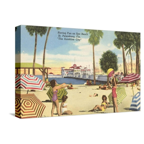 Art.com Beach, Pier, St. Petersburg, Florida Stretched Canvas Print Wall Art, 18" x 12"