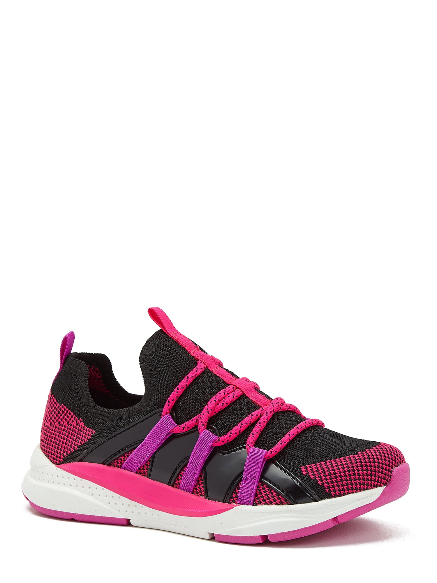 Athletic Works Little Girl & Big Girl Knit Cage Sneaker, Sizes 13-6