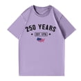 thumbnail image 4 of Dwralegc USA Short Sleeve T Shirt Women Crewneck Short Sleeve Pullover Sweatshirts American Flag Print 250 Years Of America 2026 Casual T-Shirt USA Plus Size Printed T Shirt Purple 4XL, 4 of 5