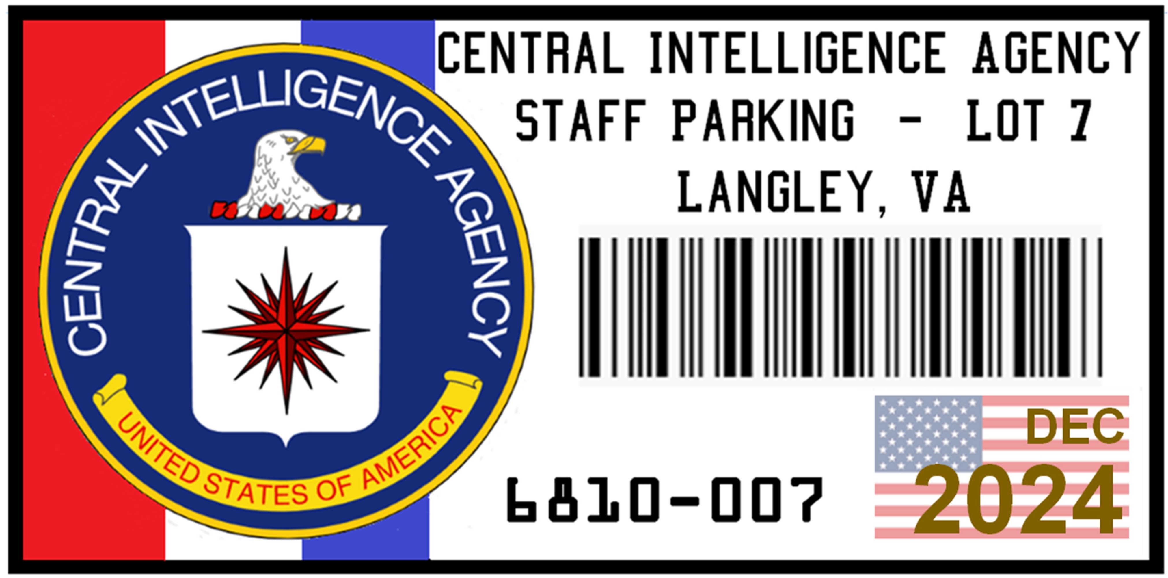 CIA Parking Decal
