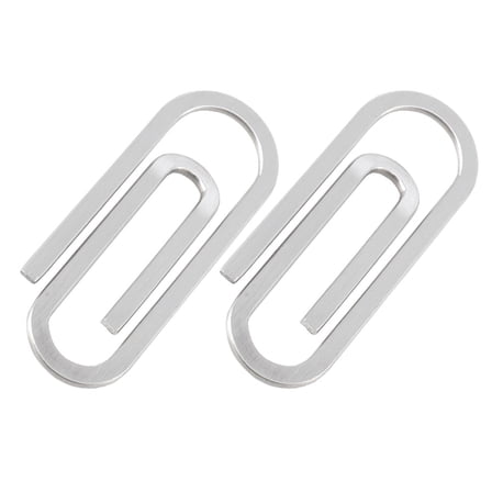 6 pcs  Stainless Steel Paper Clips File Paper Fixing Clamps Money Fixators (Silver)