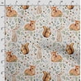 thumbnail image 3 of Soimoi Animals Print,Cotton Poplin, Sewing Fabric Sold by The Yard 42 Inch Wide,Sewing Craft Quilting/Quilt Making Fabric, White & Orange, 3 of 5