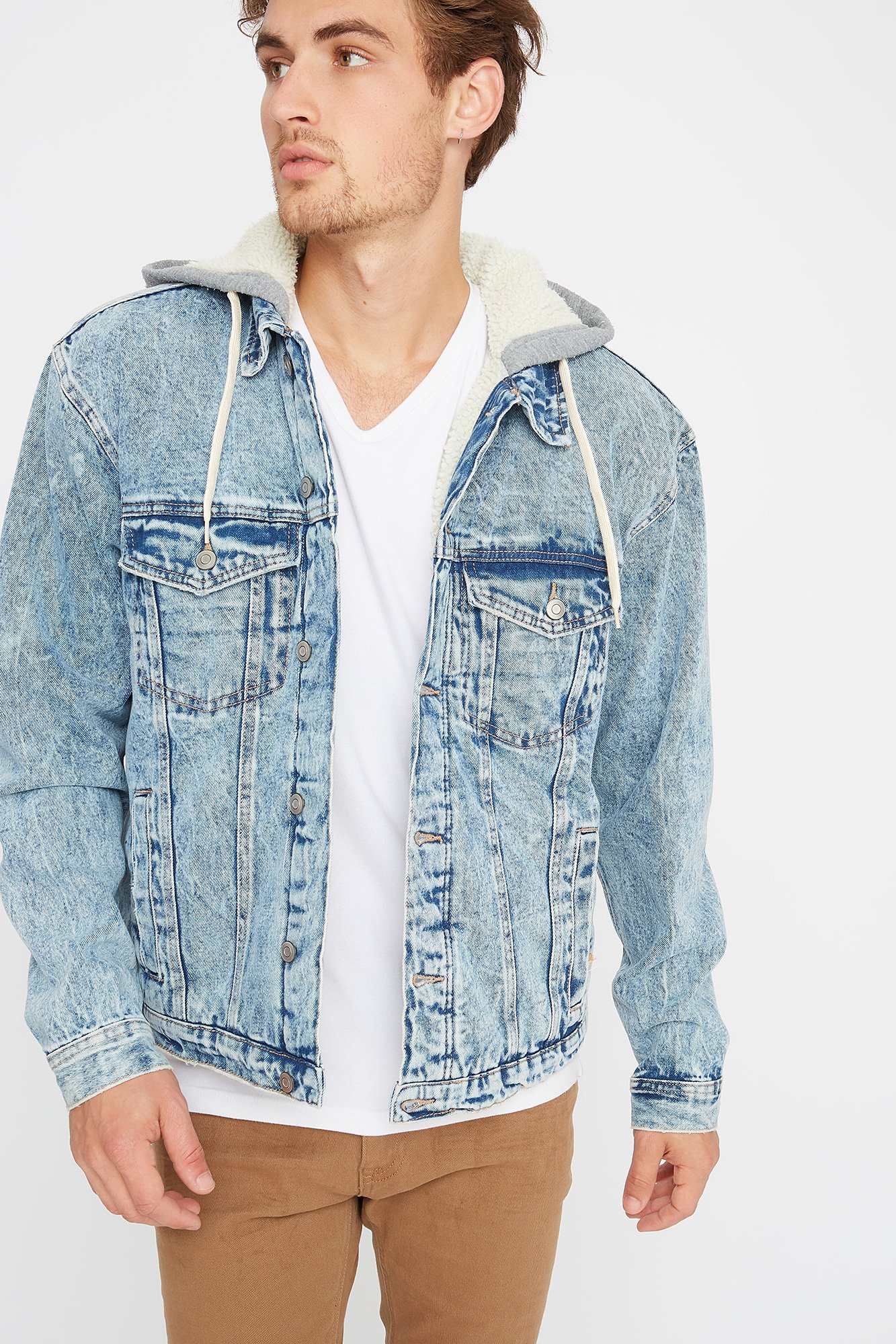 hoodie lined denim jacket