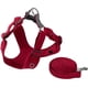 thumbnail image 1 of Chaleco anti-esquivar, correa para cachorro/perro, correa pectoral de peluche para gato/perro pequeño - rojo (correa + dos correas pectorales) - S, 1 of 5