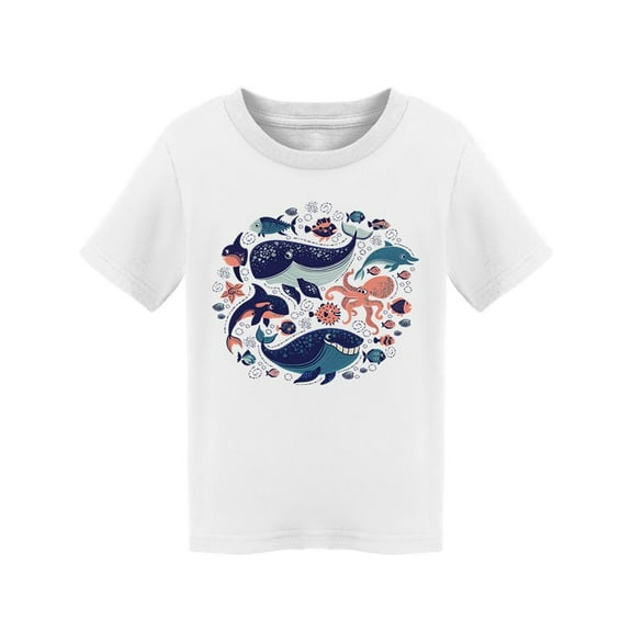 Sea Animals Design T-Shirt Toddler -Image by Shutterstock, 3 Toddler