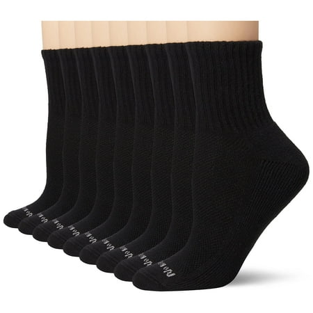 

No nonsense womens Soft & Breathable Cushioned Mini Crew Running Socks Black - 9 Pair Pack 4 10 US