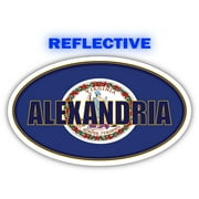 Alexandria City Virginia State Flag | VA Flag Alexandria County Oval State Colors Reflective Sticker Car Decal 3x5 inches