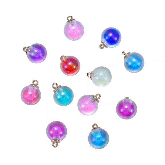 U8MO 18x Transparent Acrylic Plastic Round Ball Charms Pendants for Jewelry Making