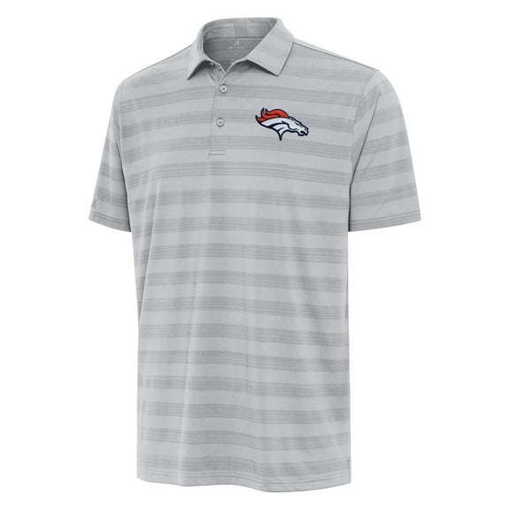 Men's Antigua Gray Denver Broncos  Tunnel Polo