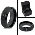 thumbnail image 4 of Tungsten Time Capsule Sand Hourglass Hour Glass Band Ring 8mm Men Women Comfort Fit Black Beveled Edge Brushed Polished, 4 of 4