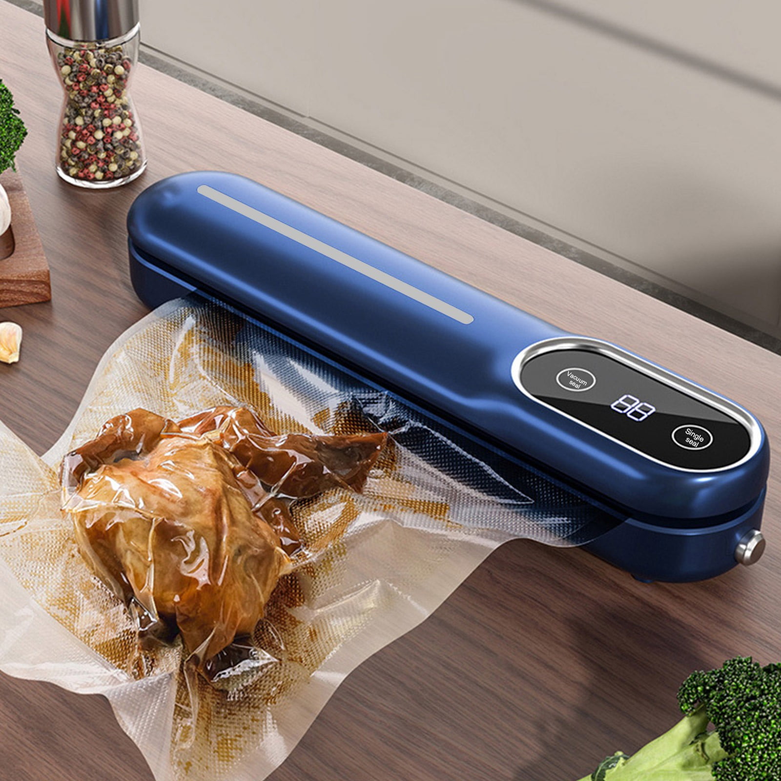 Food Vacuum Sealer Machine,Automatic Dry Wet Sealer,Kitchen Preservation Tool,Portable Vacuum Packer,Food Storage Sealer,30cm Sealing Length,With 10 Vacuum Bags,High Efficiency Sealer