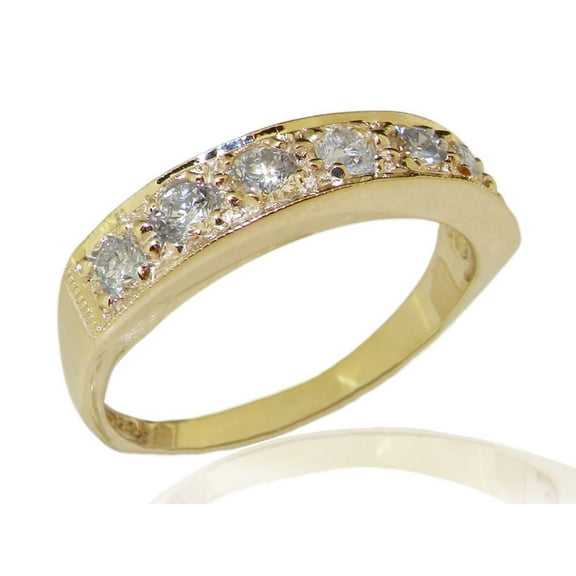 LBG Solid 10k .417 Yellow Gold CubicZirconia Womens Band Ring - Sizes 4 to 12 Available