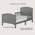 thumbnail image 4 of Child Craft Hampton Toddler Bed with Guard Rails, Arch Top, Low to Ground, Pine Wood, Cool Gray, 4 of 8