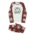 thumbnail image 3 of Franhais Family Matching Christmas Pajamas, Cartoon Gnome Print Long-Sleeved Tops + Plaid  Snowflake Pattern Trousers Sleepwear Outfits, 3 of 9