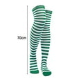 thumbnail image 2 of Opolski Over-the-knee Striped Socks 1 Pair Green White Striped Stockings Over Knee Length High Elasticity Soft Breathable Thigh Socks for Holiday Christmas Green, 2 of 8