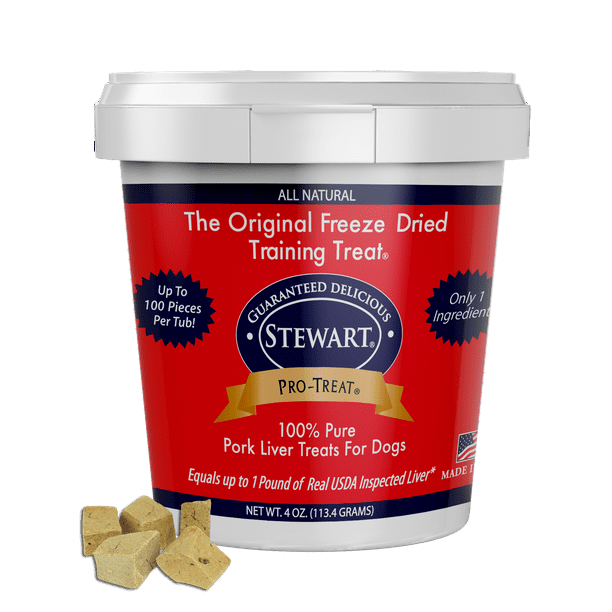 Stewart ProTreat Pork Liver FreezeDried Raw Dog Treats, 4 oz. Tub