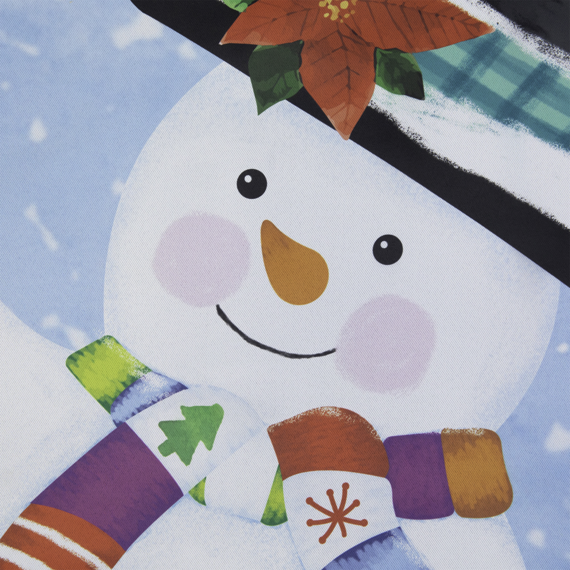 Blue and White Happy Snowman Welcome Outdoor House Flag 28" x 40"