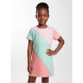 thumbnail image 3 of Kids Youthful Short Sleeve Dress Regular-Fit Round Neck Play Dress for Girls Girls Age 5-13 Basic Design, 3 of 6