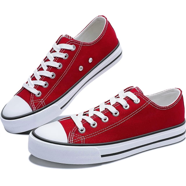 Womens Canvas Fashion Sneakers Cute Low Top Shoes Comfortable Canvas Walking Flats For Lady