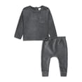 thumbnail image 2 of Modern Moments by Gerber Baby Boy or Girl Gender Neutral Long Sleeve Velour Top & Pant, 2-Piece Outfit Set, Sizes 0/3-24 Months, 2 of 8