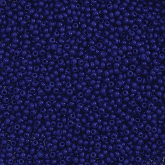 John Bead Czech Glass Seed Beads - Dark Royal Blue, 10/0, 22 g vial
