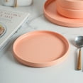 thumbnail image 3 of Stone + Lain Stella Porcelain Collection Dish Set, 6 Salad Plates Service for 6, Peach, 3 of 4