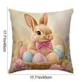 thumbnail image 3 of Uutvery Easter Bunny Print Pillowcase, Machine Washable Polyester Pillow Cover, Fade Resistant Indoor Outdoor Decor, Holiday Home Decor For Sofa Bed Chair, 3 of 7