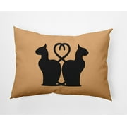 Simply Daisy 14" x 20" Conniving Cats Indoor/Outdoor Polyester Throw Pillow, Pale Gold