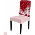 thumbnail image 6 of Chair Covers for Dining Room Set of 6,Christmas Reindeer Tree Silhouette Stretch Seat Protector Removable Washable Chairs Slipcovers for Kitchen Banquet Wedding Hotel,White Snowflake on Black, 6 of 6