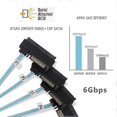 thumbnail image 2 of z Mini SAS SFF-8643 Host 1 to 4 SAS SFF-8482 29Pin Target SAS Disk 6Gbps Data Server Raid Cable 0.5M, 2 of 5