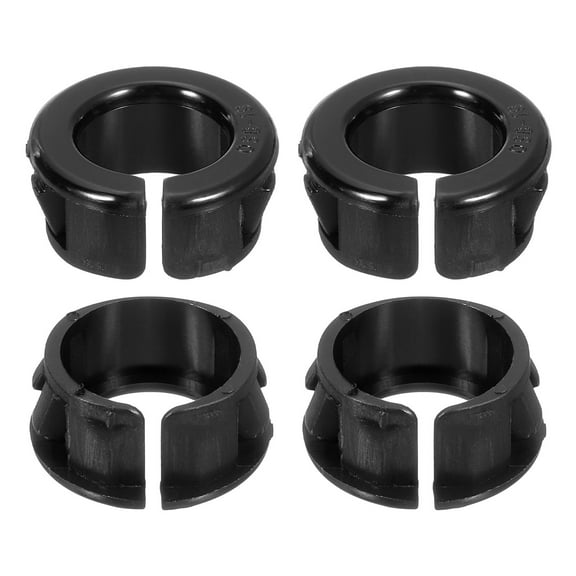 12 Pack Cable Snap Bushing Grommet, 3/4" Mounting Dia Opened Snap Bushing - Black Round Nylon