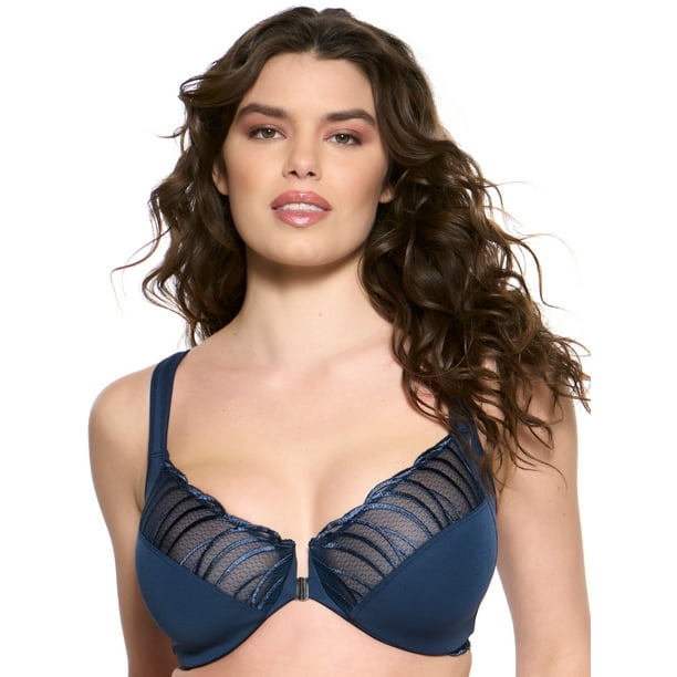 Paramour by Felina Angie Front Close Minimizer Bra (Wild Indigo, 32DDD)