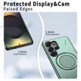 thumbnail image 3 of For Samsung Galaxy S23 5G Ultra Slim Hybrid TPU+PC Protective Cover with Metal Rotation Holder , Compatible MagSafe, Military Grade Shockproof Phone Case Cover,Green, 3 of 7