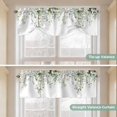 thumbnail image 5 of Tie Up Valance Curtain for Kitchen,Watercolor Green Leaves Pink Flower Rod Pocket Short Curtains Adjustable Tie-Up Shade Valances,Spring Botantical Window Treatment for Bathroom Living Room Bedroom, 5 of 8