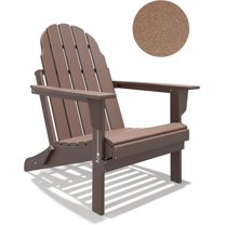 YEXJ Folding Adirondack Chair - Durable HDPE Poly Lumber All-Weather Resistant,Foldable Oversized Balcony Porch Patio Outdoor Chair for Lawn,Backyard,Deck,Garden,Camping - Easy Installation,Teak
