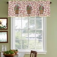 thumbnail image 3 of Easter Curtain Valances for Windows, Kitchen Valance Window Treatments Panel 2 Pack, Bunny Ears Spring Pink Flowers Potted Plant Rustic Rod Pocket Short Curtains for Bathroom Bedroom 54 x 18 Inch, 3 of 8