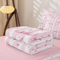 thumbnail image 5 of Homewish Pink Bowknot Kids Zipper Twin Comforter Sets with Fitted Sheet and 2 Pillowcases,Girls Cute Bowtie Stars Print Zipper Bedding Set For Teens,Pink Reversible,4 Pieces, 5 of 7