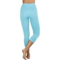 thumbnail image 2 of ToBeInStyle Women's High Waisted Seamless Capri Leggings - Aqua - One Size, 2 of 4