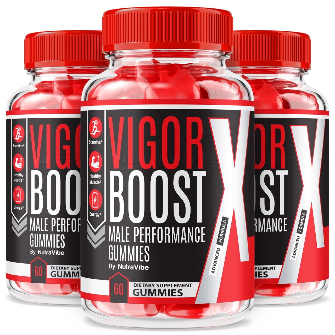 (3 Pack) Vigor Boost X Gummies – Official VigorBoostX All-Natural Gummy for Physical Health & Overall Well-Being, Premium VigorBoost X Gomitas for Energy, Vitality & Wellness Support (180 Gummies)