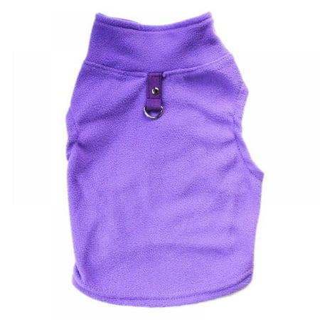 Pet Dog Classic Polar Fleece Warm Winter Puppy Pet Coat Soft Clothing for Small Dogs Purple XXL