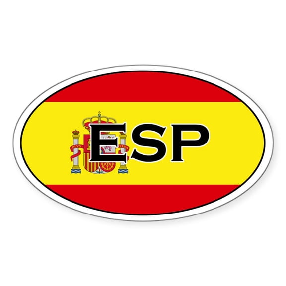 CafePress - Spanish Flag With Text Oval Sticker - Sticker (Oval)