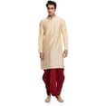 thumbnail image 1 of Royal Kurta Men's Cotton Silk Solid Dhoti And Kurta Set (40, Gold), 1 of 1