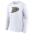 thumbnail image 2 of Men's White Anaheim Ducks Secondary Logo Long Sleeve T-Shirt, 2 of 3