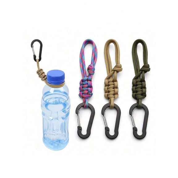 3Pcs Adjustable Multi Functional Handmade Woven Water Bottle Holder With Keychain Durable Outdoor Accessory Suitable For Hiking Camping and Travel Hanging Strap Can Hang Water Bottle