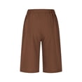 thumbnail image 5 of jiaxiM Capri Pants for Women Cotton Linen High Waisted Pants Dressy Casual Elastic Waist Cropped Trousers Summer Breathable Clothes with Pocket, 5 of 8