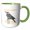 Green/White, variant on 3drose, Alabama Territory Bird the Common Flicker, 15oz Mug